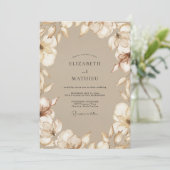 Invitation Mariage Taupe Magnolia (Debout devant)