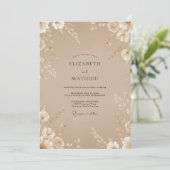 Invitation Mariage Taupe Petal (Debout devant)