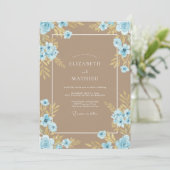 Invitation Mariage Taupe Sky Petal (Debout devant)