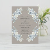 Invitation Mariage Taupe Slate Petal (Debout devant)