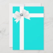 Invitation Mariage Teal Blue Cérémonie de Fiançailles Ruban B (Dos)