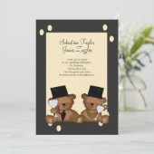 Invitation Mariage Teddy Bear Grooms (Debout devant)