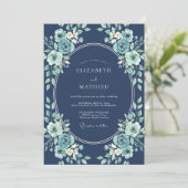 Invitation Mariage Teinte Botanique de Teal (Debout devant)