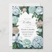 Invitation Mariage Teinte de Brouillard Côtier/Embrun et Bois (Devant)
