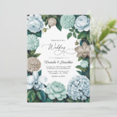 Invitation Mariage Teinte de Brouillard Côtier/Embrun et Bois (Debout devant)