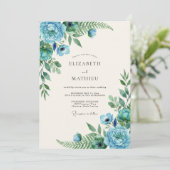 Invitation Mariage Teinte de Vigne Aqua (Debout devant)