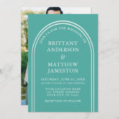 Invitation Mariage Télégant Arc Photo Moderne (Devant / Derrière)