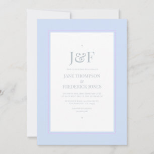 Invitation Mariage Tendance Argent, Bleu Glacé et Lilas