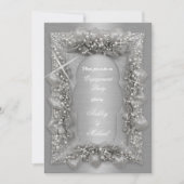 Invitation mariage tendance argent scintille éclat lustre (Devant)