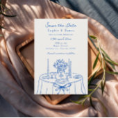 Invitation mariage tendance bleu Whimsical à main