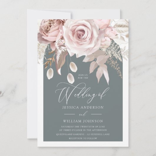 Invitation Mariage tendance Blush & Ivory Boho Arch (Devant)