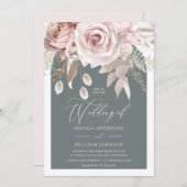 Invitation Mariage tendance Blush & Ivory Boho Arch (Devant / Derrière)