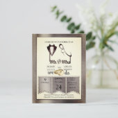 Invitation Mariage tendance en feuille d'or-argent-laiton (Debout devant)