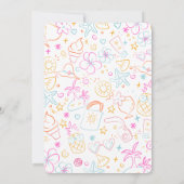 Invitation Mariage Tendance Fantaisiste Doodle Plage Bash (Dos)