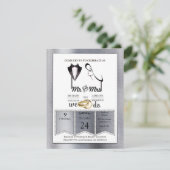 Invitation Mariage Tendance Feuille d'Or-Argent-Laiton (Debout devant)