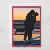 Invitation Mariage tendance Magenta MUSIC NOTES (Dos)