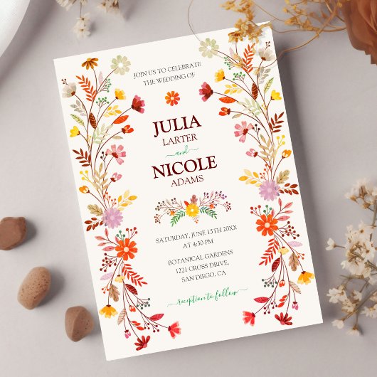 Invitation Mariage tendance mexicain Talavera Floral Fiesta
