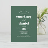 Invitation Mariage Tendance Mix Match Vert Moderne (Debout devant)