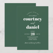 Invitation Mariage Tendance Mix Match Vert Moderne (Devant / Derrière)