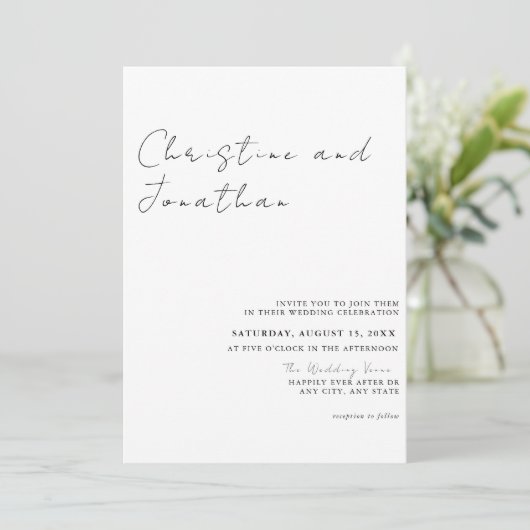 Invitation Mariage tendance moderne (Debout devant)