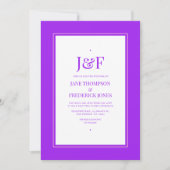 Invitation Mariage tendance rose et violet (Devant)
