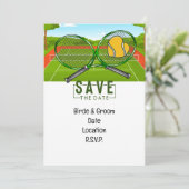 Invitation Mariage Tennis Enregistrer la date avec balle et r (Debout devant)