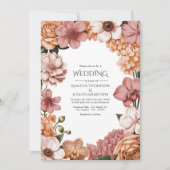 Invitation Mariage Terra Peach, Clay Rose & Soft Blush Buff (Devant)