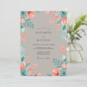 Invitation Mariage Terracotta Aqua Peint (Debout devant)