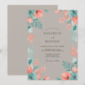 Invitation Mariage Terracotta Aqua Peint (Devant / Derrière)