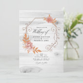 Invitation Mariage terracotta aquarelle rustique avec code QR (Debout devant)