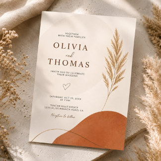Invitation Mariage Terracotta Bohème Moderne Tons Terreux