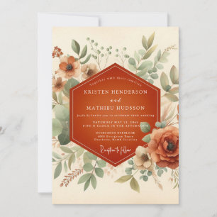 Invitation Mariage Terracotta Bohemian Bloom