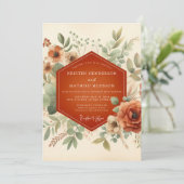 Invitation Mariage Terracotta Bohemian Bloom (Debout devant)