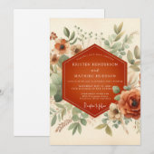 Invitation Mariage Terracotta Bohemian Bloom (Devant / Derrière)
