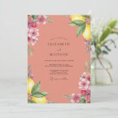 Invitation Mariage Terracotta Citron Eucalyptus Muté (Debout devant)