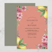 Invitation Mariage Terracotta Citron Eucalyptus Muté (Devant / Derrière)