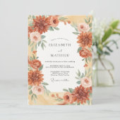 Invitation Mariage Terracotta Dahlia (Debout devant)