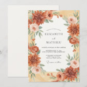 Invitation Mariage Terracotta Dahlia (Devant / Derrière)
