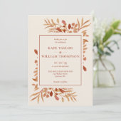 Invitation Mariage Terracotta d'Automne Rustique (Debout devant)