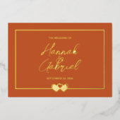 Invitation mariage Terracotta et Gold Foil (Recto)