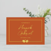 Invitation mariage Terracotta et Gold Foil (Debout devant)