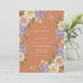 Invitation Mariage Terracotta Ethereal Bloom (Debout devant)