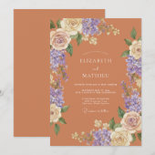 Invitation Mariage Terracotta Ethereal Bloom (Devant / Derrière)