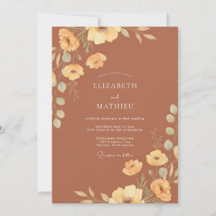 Invitation Mariage Terracotta Golden Poppy