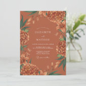 Invitation Mariage Terracotta Lush Blossom (Debout devant)