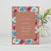 Invitation Mariage Terracotta Mauve Peint (Debout devant)