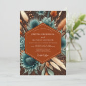 Invitation Mariage Terracotta Moody Bloom (Debout devant)