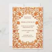 Invitation Mariage Terracotta Paisley (Devant)