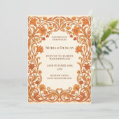 Invitation Mariage Terracotta Paisley (Debout devant)