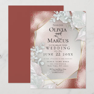 Invitation MARIAGE Terracotta Pearl Shimmer